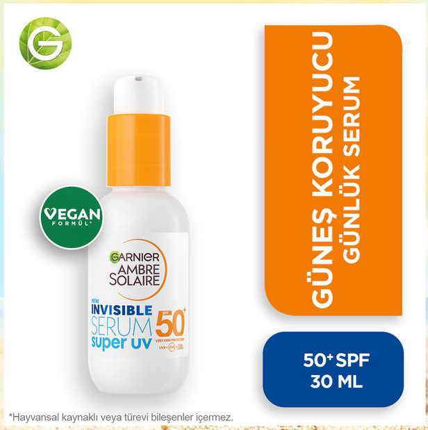 گارنیر سرم ضدآفتاب مدل +Garnier Ambre Solaire Invisible Serum Super UV SPF 50